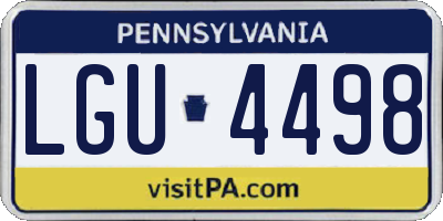 PA license plate LGU4498