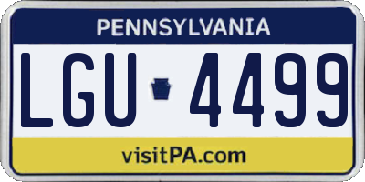 PA license plate LGU4499