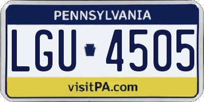 PA license plate LGU4505