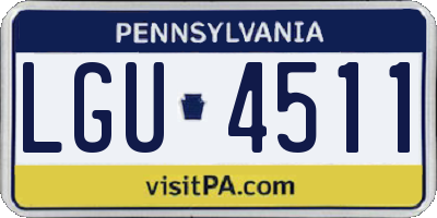 PA license plate LGU4511