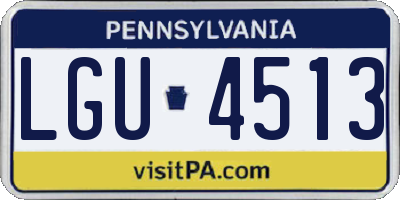PA license plate LGU4513