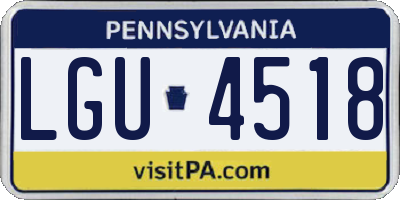PA license plate LGU4518