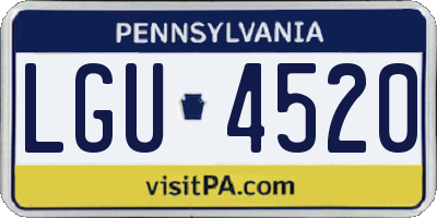 PA license plate LGU4520
