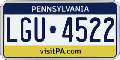 PA license plate LGU4522