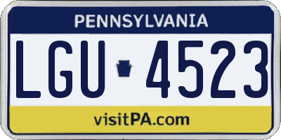 PA license plate LGU4523