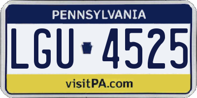 PA license plate LGU4525