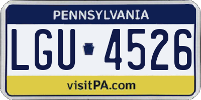 PA license plate LGU4526