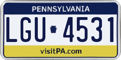 PA license plate LGU4531