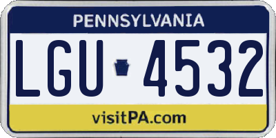 PA license plate LGU4532