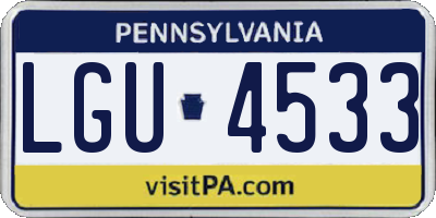 PA license plate LGU4533