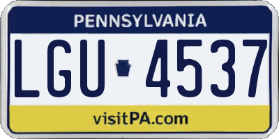 PA license plate LGU4537