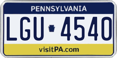 PA license plate LGU4540