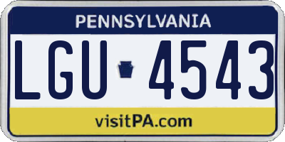 PA license plate LGU4543