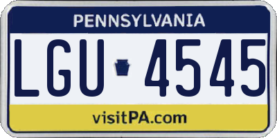 PA license plate LGU4545