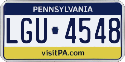 PA license plate LGU4548