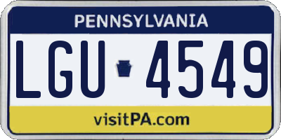 PA license plate LGU4549
