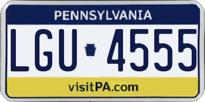 PA license plate LGU4555