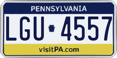 PA license plate LGU4557
