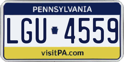 PA license plate LGU4559