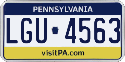 PA license plate LGU4563