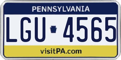 PA license plate LGU4565