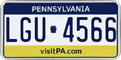 PA license plate LGU4566