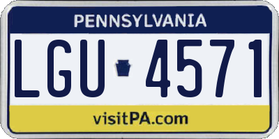 PA license plate LGU4571