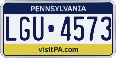 PA license plate LGU4573