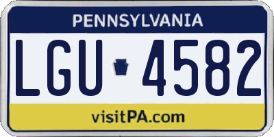 PA license plate LGU4582