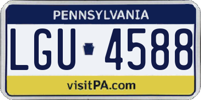 PA license plate LGU4588