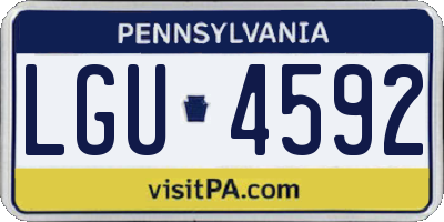 PA license plate LGU4592