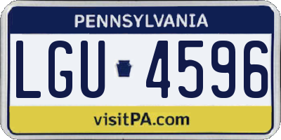 PA license plate LGU4596