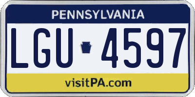 PA license plate LGU4597