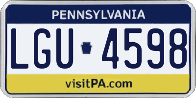 PA license plate LGU4598