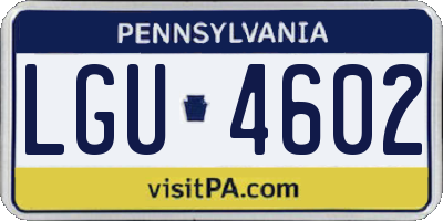 PA license plate LGU4602