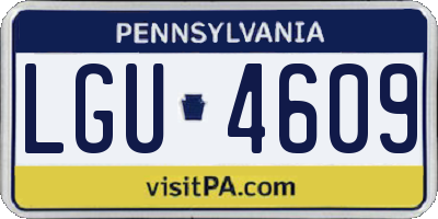 PA license plate LGU4609