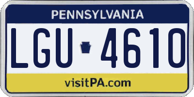PA license plate LGU4610