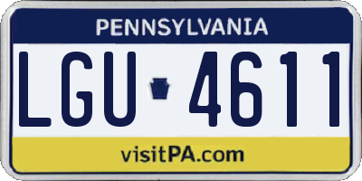 PA license plate LGU4611