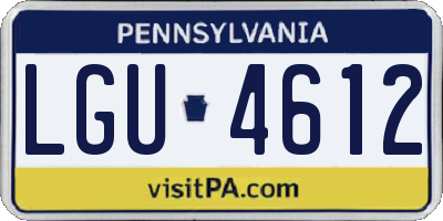 PA license plate LGU4612