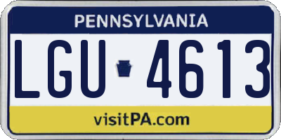PA license plate LGU4613
