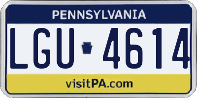 PA license plate LGU4614