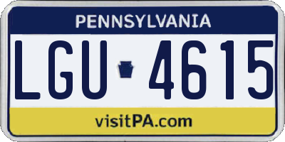 PA license plate LGU4615