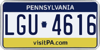 PA license plate LGU4616