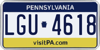 PA license plate LGU4618