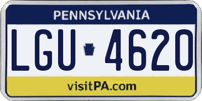 PA license plate LGU4620
