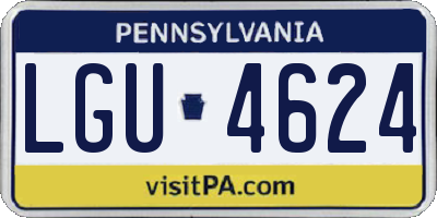 PA license plate LGU4624