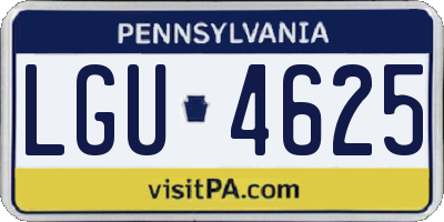 PA license plate LGU4625