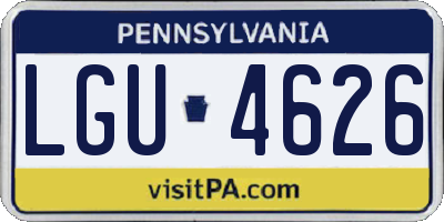 PA license plate LGU4626
