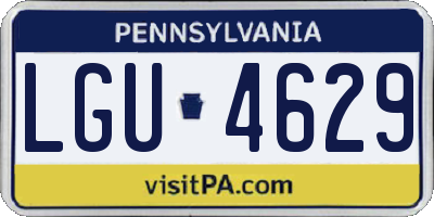 PA license plate LGU4629