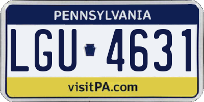 PA license plate LGU4631